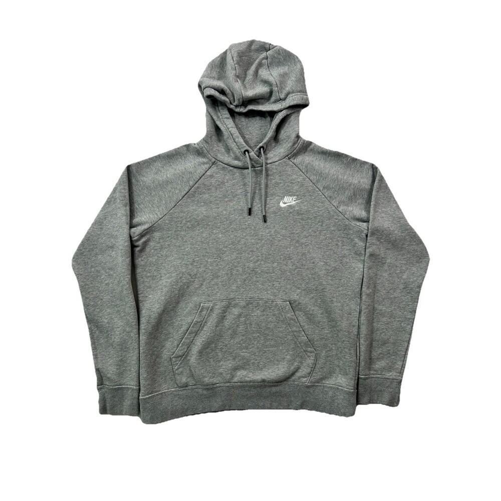 Nike Women's Fleece Hoodie Medium Gray Heather Essential Pullover BV4124-063